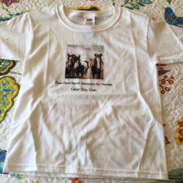 Kid's T-Shirt with Dust Devil Ranch Sanctuary for Horses Print