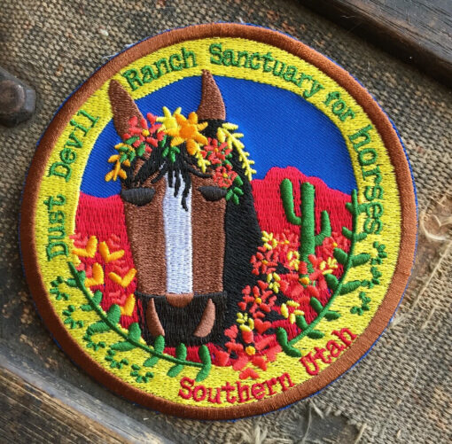 4" Embroidered Horse Patch - Dust Devil Ranch Sanctuary for Horses